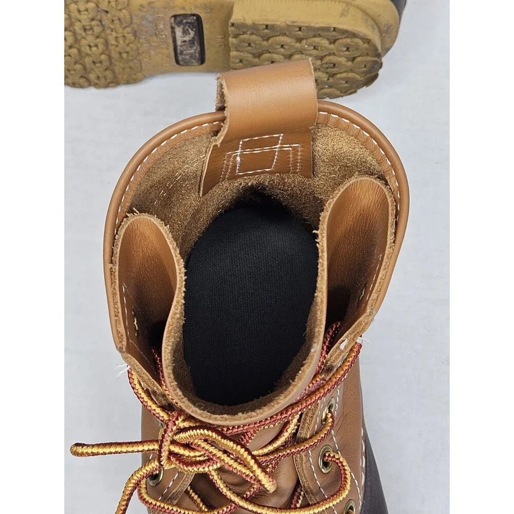 LL Bean Men's Duck Boots Made In USA Brown Size 6 Medium, 6 Eyelet - Picture 7 of 10